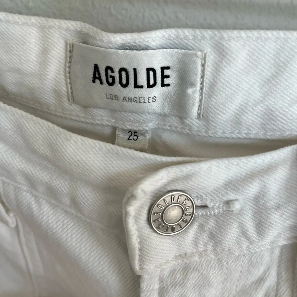 NWOT AGOLDE Cooper Cargo Jeans Milkshake White Denim Casual Women’s 25 - Picture 8 of 13